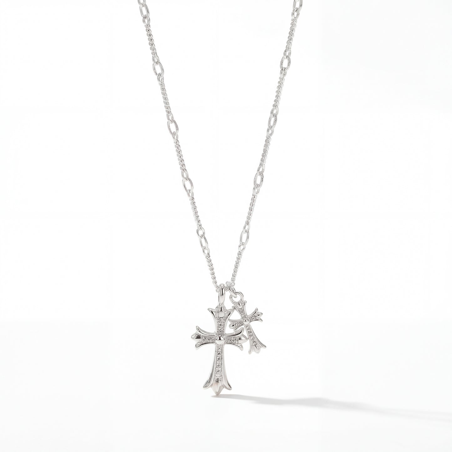 Podwójny Krzyż Naszyjnik (Złoto)